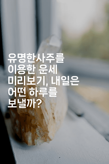 유명한사주를 이용한 운세 미리보기, 내일은 어떤 하루를 보낼까?2-꿈해몽