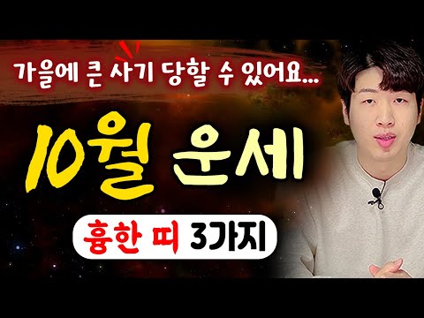 [띠별 운세] 양력 10월, 큰 사기 당할수도 있어요 !! 반드시 조심해야되는 띠 3가지