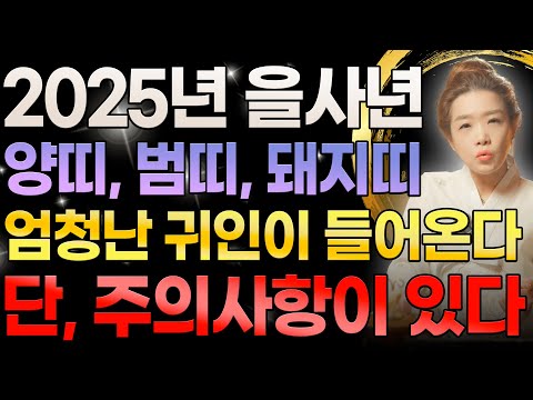 2025년 을사년에 양띠, 범띠, 돼지띠는 엄청난 귀인이 들어와 재물이 쌓인다⁉️ 단, 주의 사항이 있다! 이것만 조심하면 25년 초대박납니다 운세